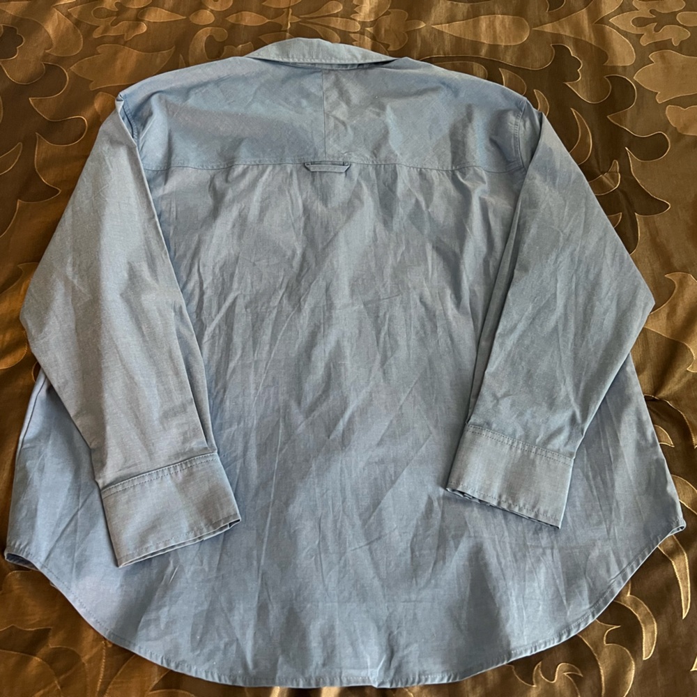 NWT Casa Cabana Solid Blue Cotton Blend Men's Button-Up Casual Long Slv Shirt XL - Picture 4 of 12